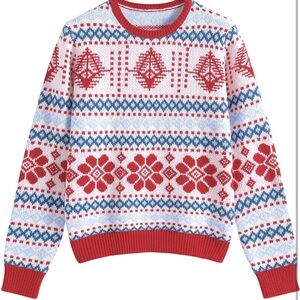 NWT ZAFUL Women's Ugly Christmas Sweater Snowflake Crew Neck Long Sleeve, XL